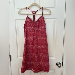 prAna Dress Womens M Red Strappy Tank Travel Beach Casual Built-In Bra ￼